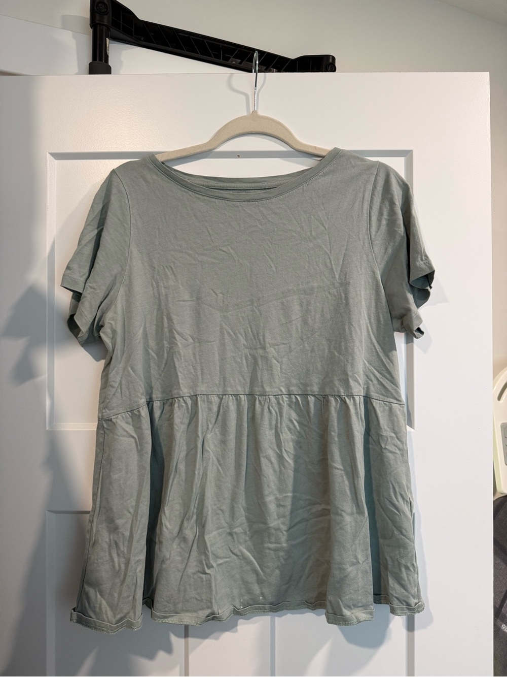 GAP Sage Green Peplum Maternity Top
